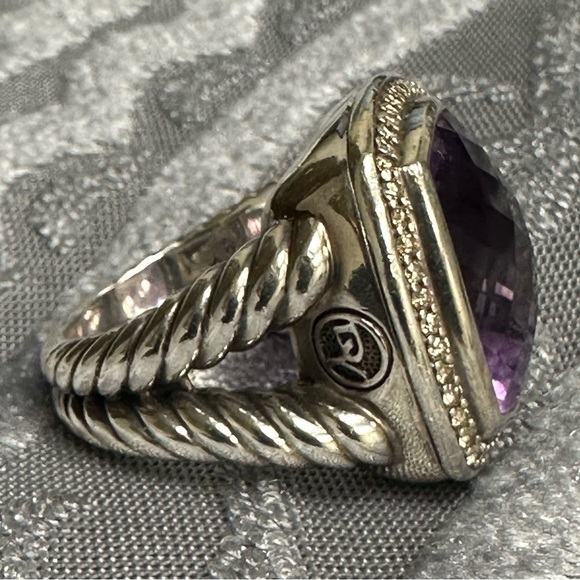 DAVID YURMAN ALBION AMETHYST AND DIAMOND RING - Picture 3 of 7